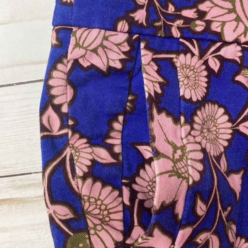 J Crew City Fit Floral Print Blue Pink Chino Shorts